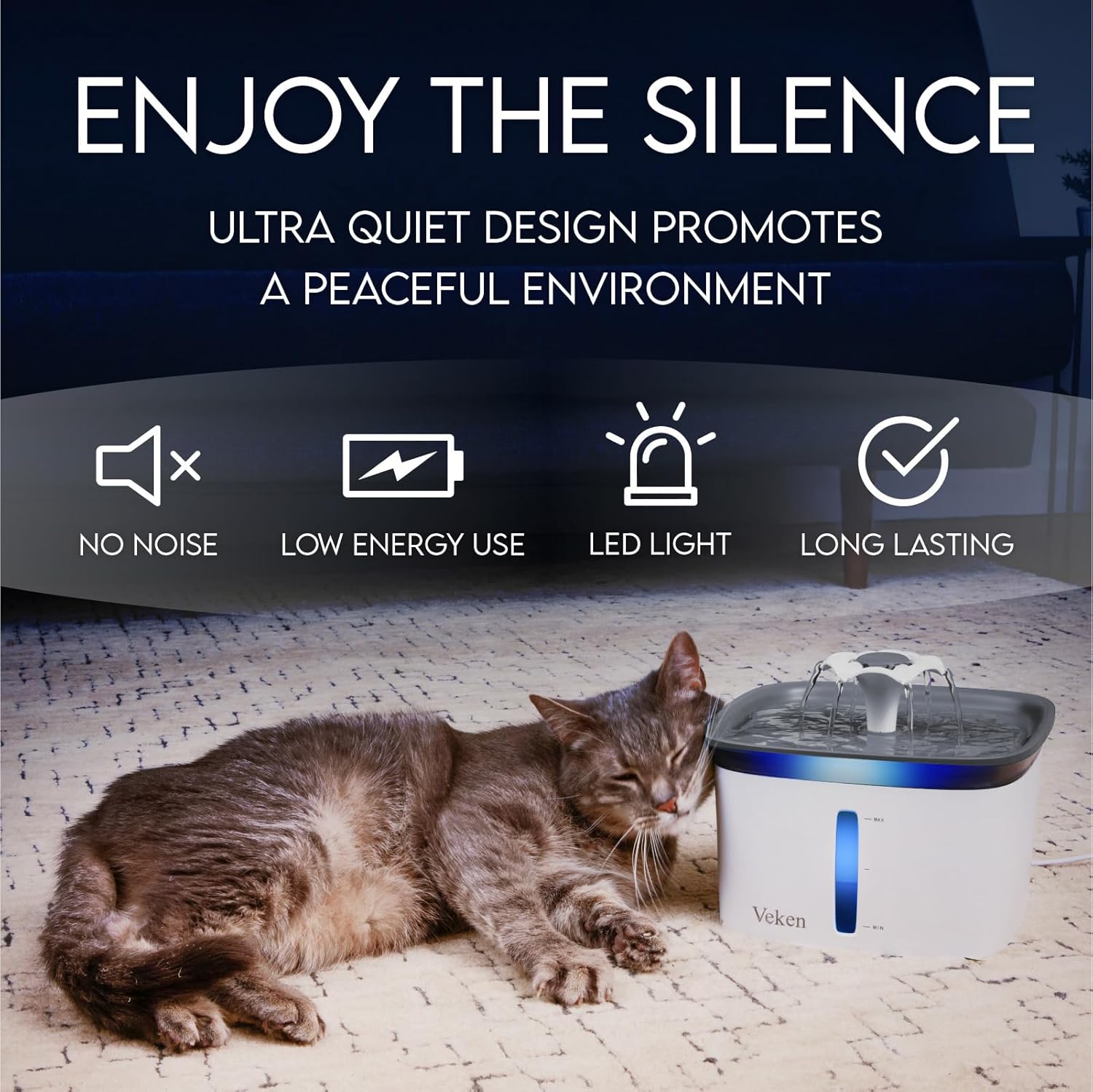 Revolutionary 95Oz Automatic Pet Water Fountain - Award-Winning Design for Cats and Dogs with Replacement Filters (Grey)