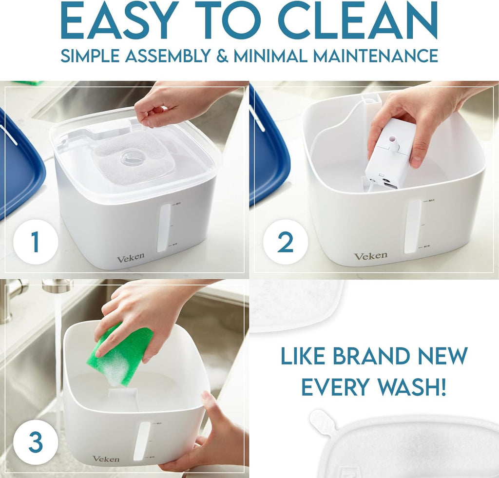 Revolutionary 95Oz Automatic Pet Water Fountain - Award-Winning Design for Cats and Dogs with Replacement Filters (Grey)