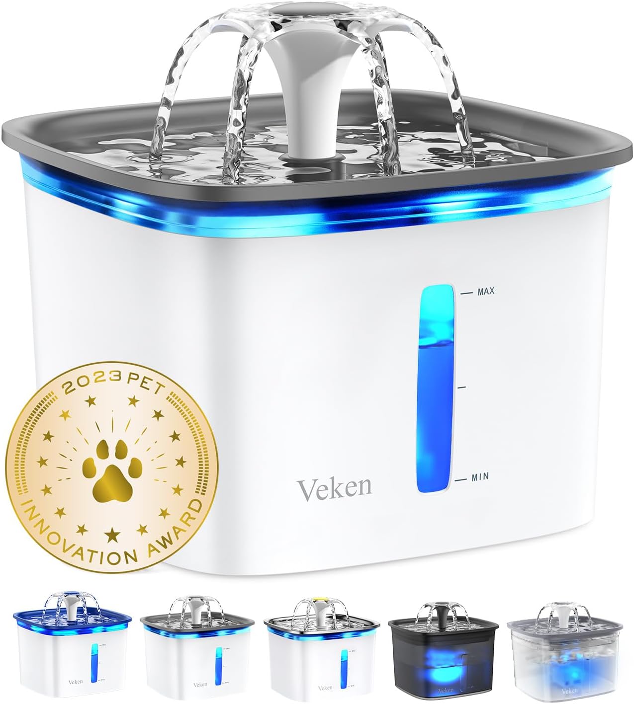 Revolutionary 95Oz Automatic Pet Water Fountain - Award-Winning Design for Cats and Dogs with Replacement Filters (Grey)